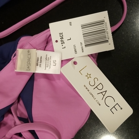 💕L*SPACE💕  Color Block Bikini Set (Ringo Top L + Mercury Classic Bottom M) NWT - Picture 15 of 16